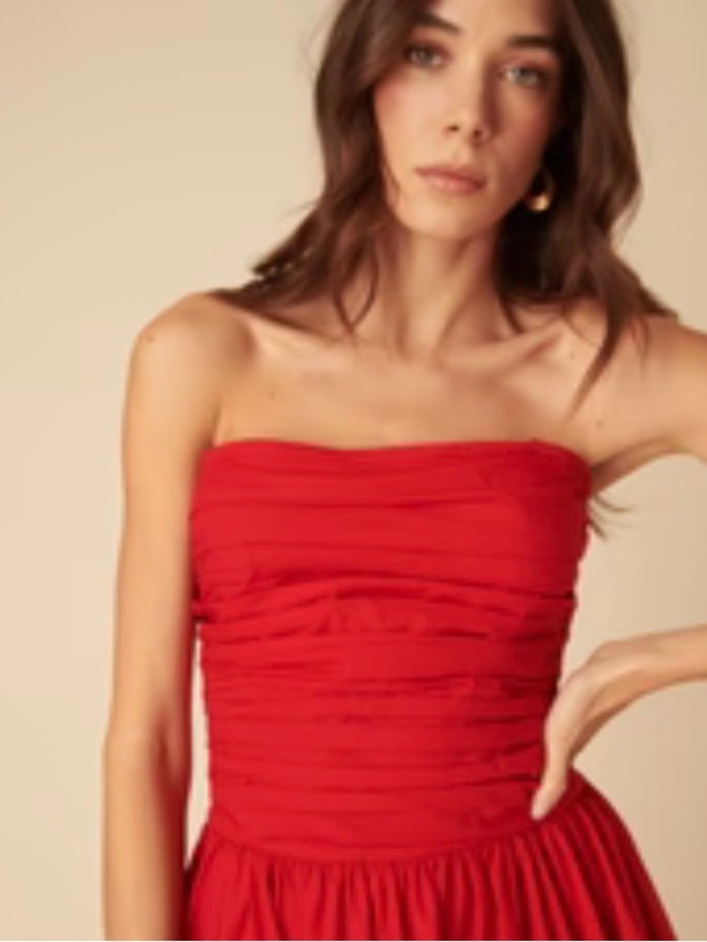 Nobody’s Child Strapless Red Felicity Midi Dress - Picture 2 of 12